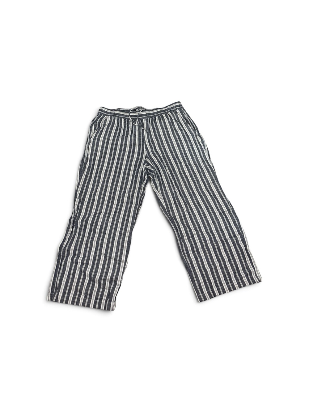 Old Navy Navy and White Striped Wide-Leg Pants